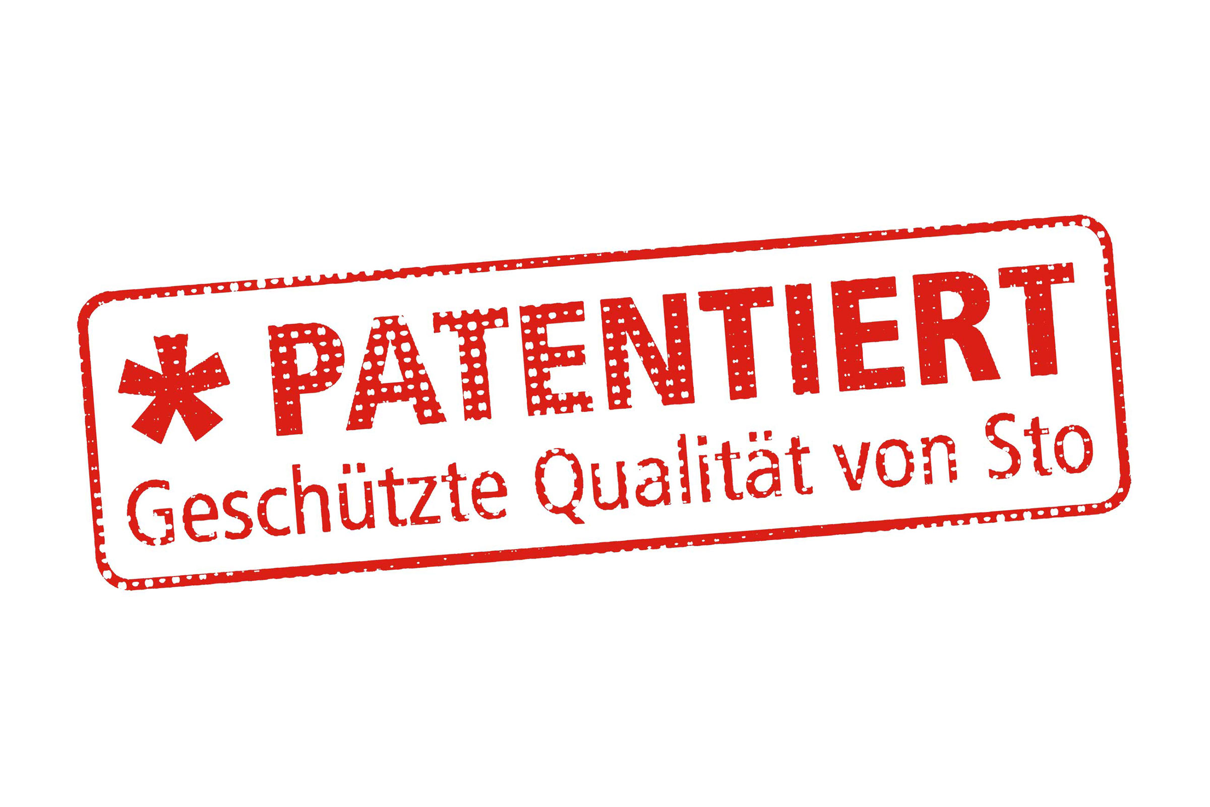 Red stamp: patented - trademark-protected quality from sto